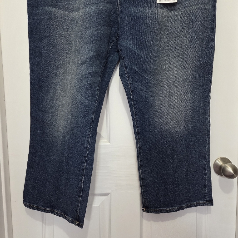 Celebrity Pink Hi-Rise Relaxed Straight The Retro Plus Size Denim Jeans Size 24 - Picture 3 of 11
